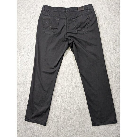 Brax Pants Mens 40x32 (Actual 37x31) Cooper Fancy Regular Chino Black - Picture 2 of 16